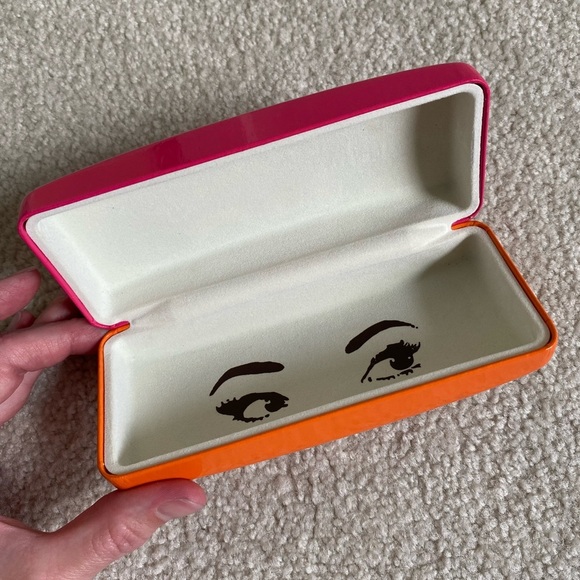 Kate Spade Hard Shell Eyeglass Case Pink and Orange - Picture 5 of 10